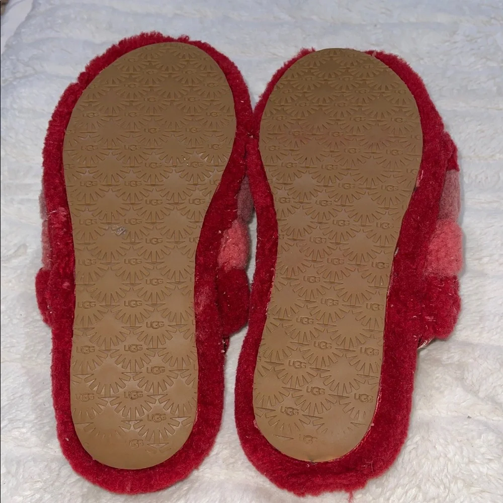UGG Fluff Yeah Cozy Red Fuzzy Slippers